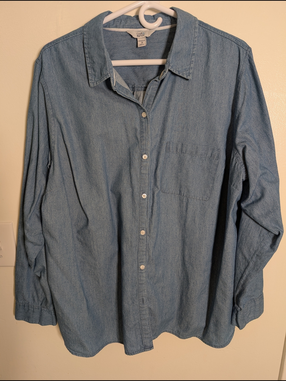 croft & barrow Light Blue Denim Button-Down Shirt
